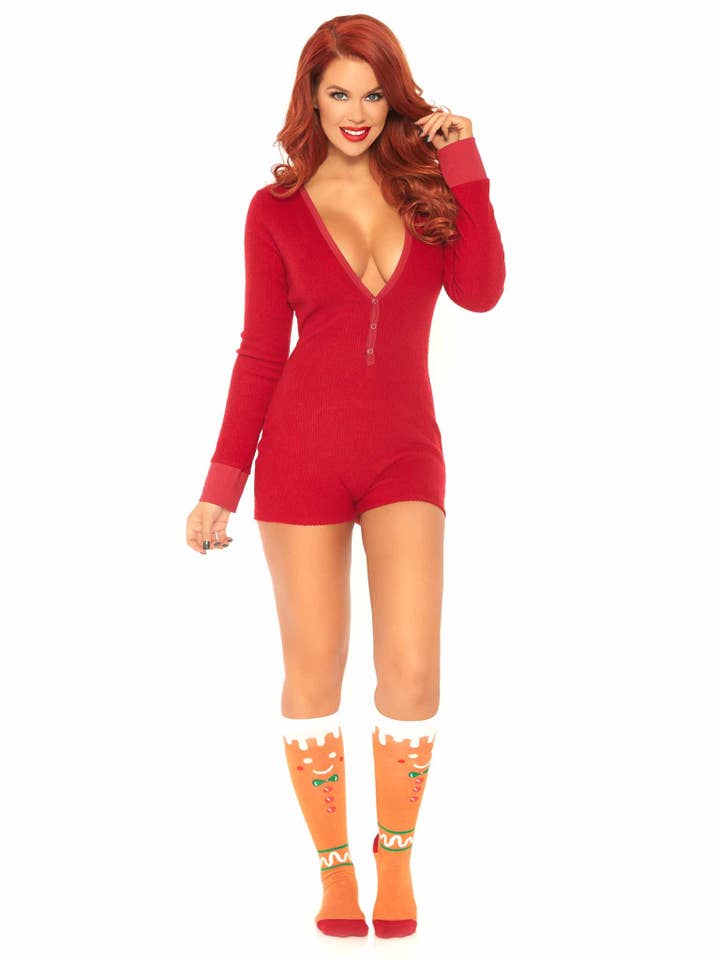 Leg Avenue - Wholesale Lounge Romper - Women's - Sweet Dreams Long Johns Romper11