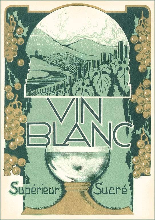 Found Image Press - Wholesale Magnet - Magnet BV-122 Vin Blanc Label0
