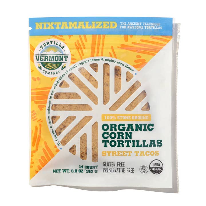 Vermont Tortilla Company - Wholesale Bread/Tortilla - 4" Organic Stone Ground Corn Tortillas (14/pack)