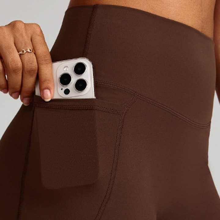 Sodalemon - Wholesale Athletic Shorts - Women's - Women High-Waist Quick-Dry Pocket Yoga Shorts20