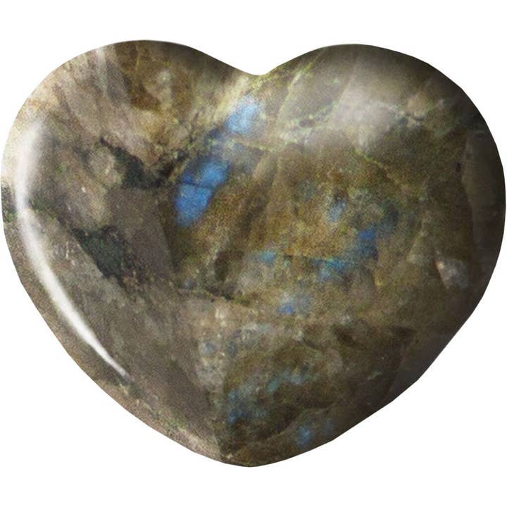 Puffed Gemstone Heart - Labradorite (Each) for wholesale by Kheops International