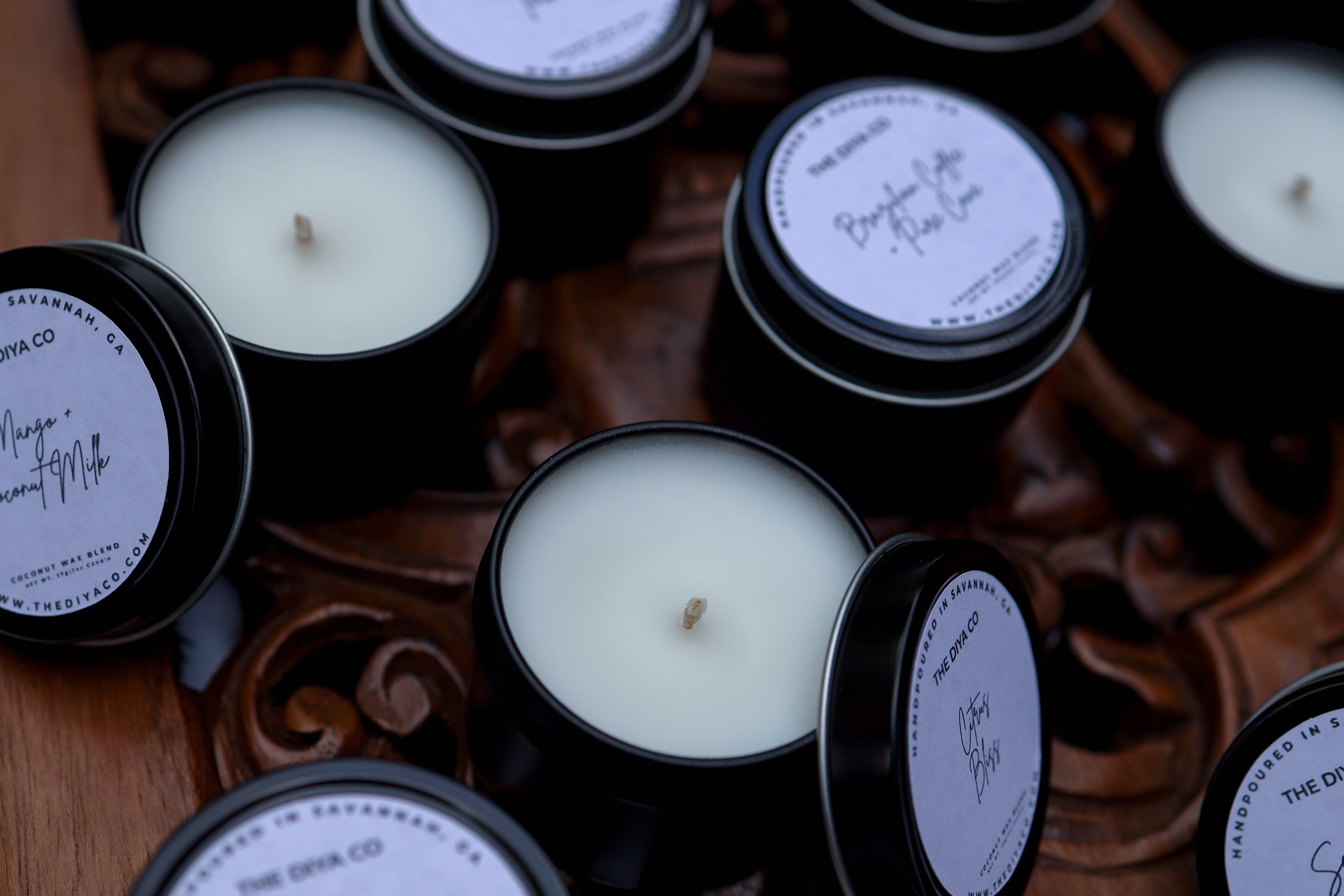 The Diya Co - Wholesale Travel Candles - Mini Tin 2oz Candle |Best Selling Scents |Coconut Soy Wax13