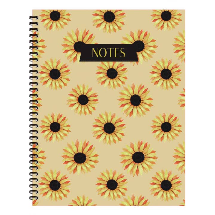 Sunflower Spiral Lined Notebook, 8.5 x 11in for wholesale by Amy Designs