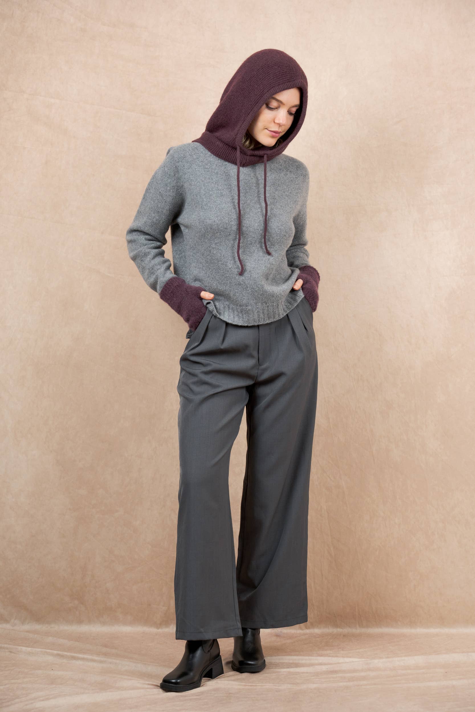 NAÏS PARIS – Großhandel Sturmhaube – Damen – Kapuze mit Kordelzug aus Alpaka und Wolle25