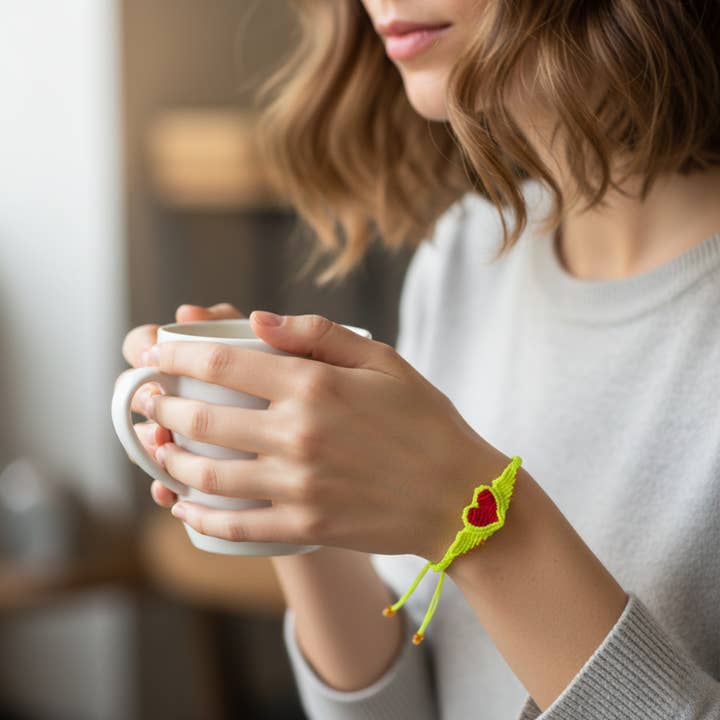 Lumily - Wholesale Woven/Braided Bracelet - Macrame Woven Heart Wings Pull String Bracelet - Mexico1