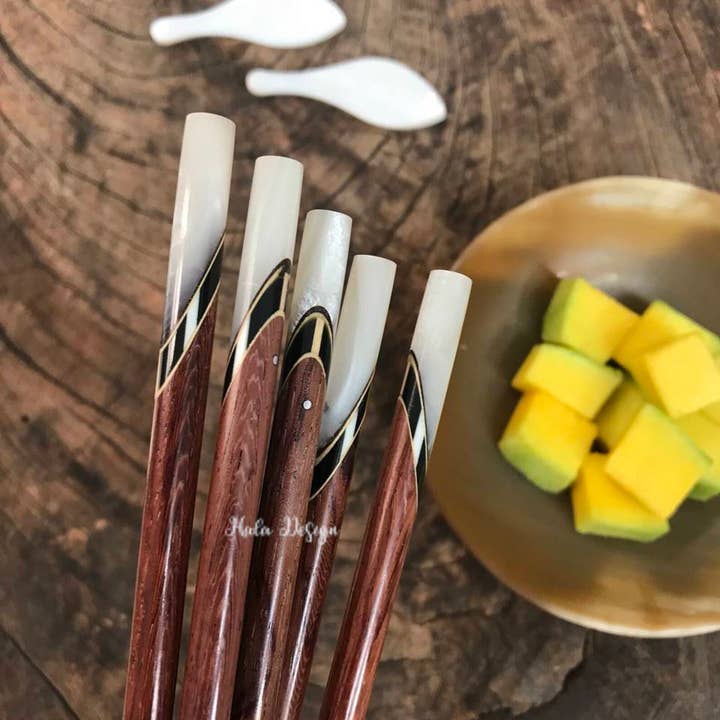 Hala Design - Wholesale Chopsticks - Personalized Japanese Rosewood Chopstick with Marble Tip5