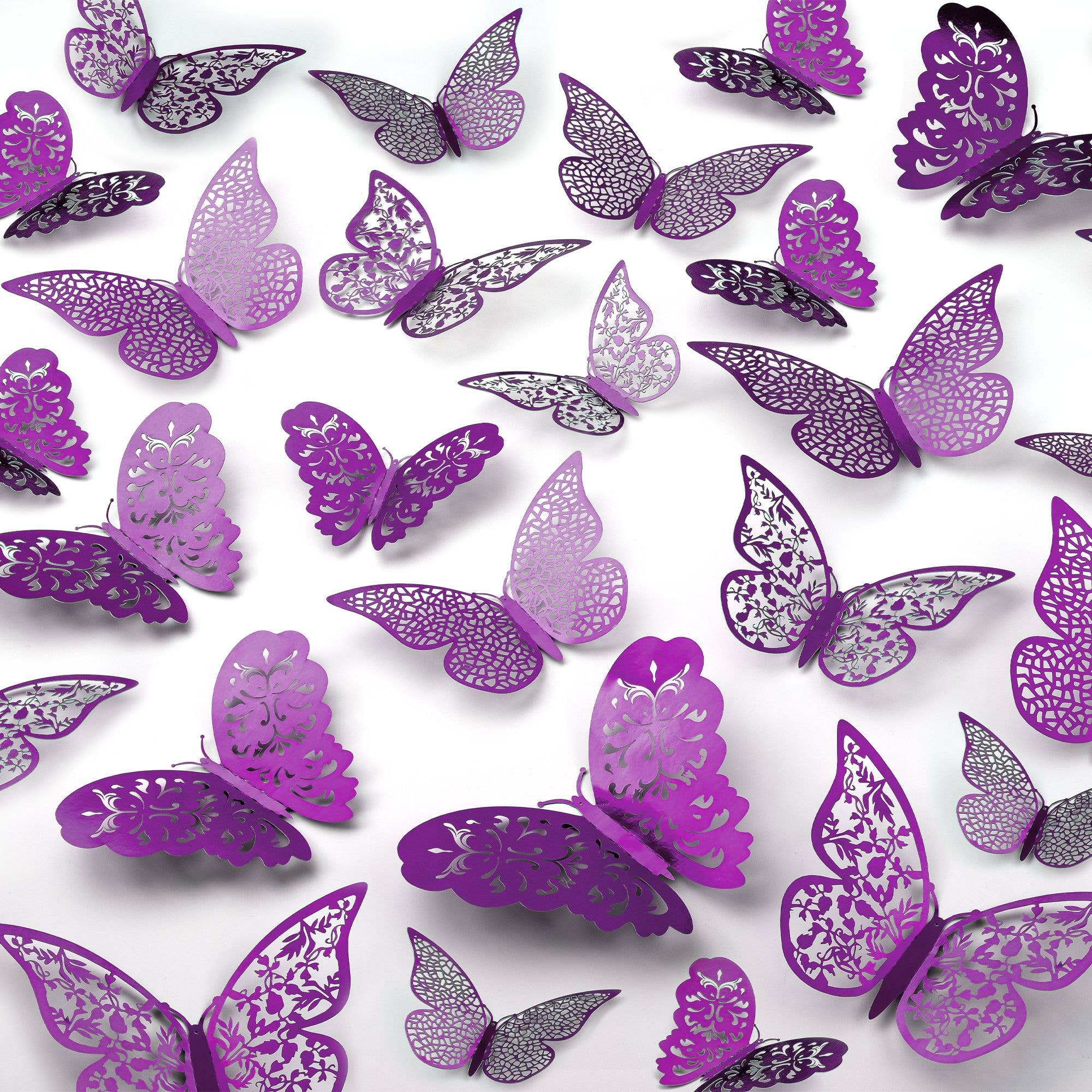 Zulay Kitchen – wholesale Wall Accent – 3D Butterfly Wall Decor – Set of 48 Decorative Butterflies10