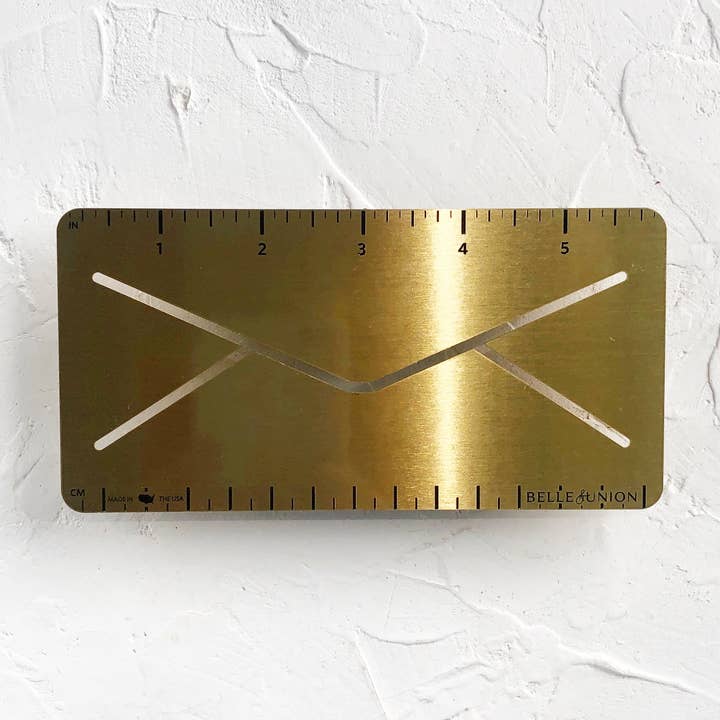 Règle d'enveloppe en laiton pour la vente par Belle & Union