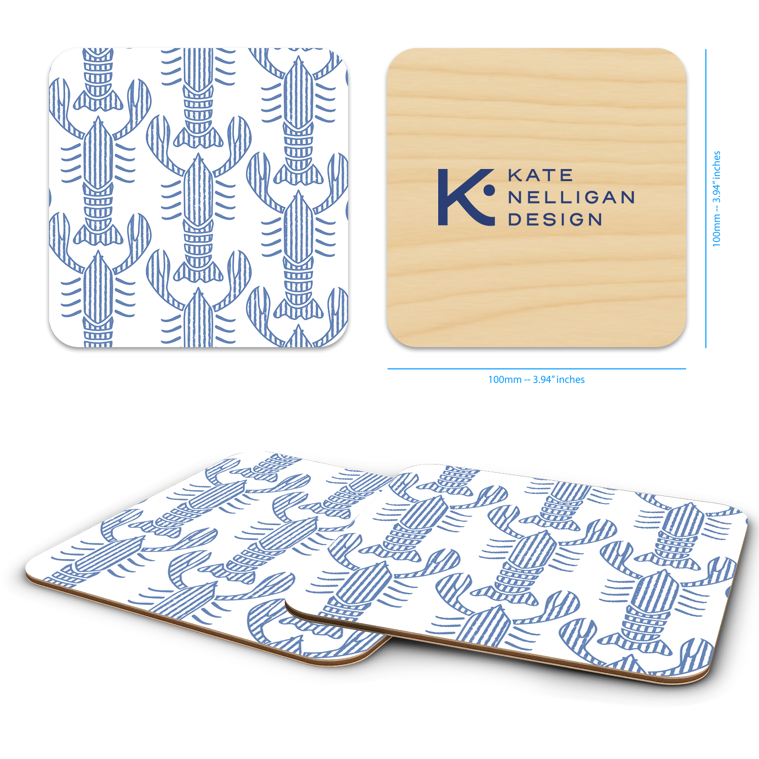 Trays4Us - Wholesale Coasters - Coastal 4"x4" Coaster Sets  By Kate Nelligan7