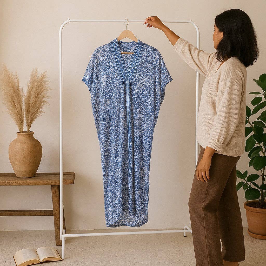 Kasih Co-op – wholesale Kaftan – Women's – Hand Dyed Batik Kaftan Dress 100% Soft Cotton Material, Maxi, Long, Stone Dress, Caftan2