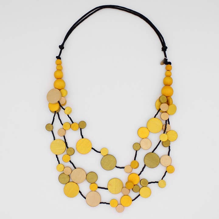 Sylca Designs - Wholesale Beaded/Pearl Necklace - Yellow Multi Strand Millie Necklace