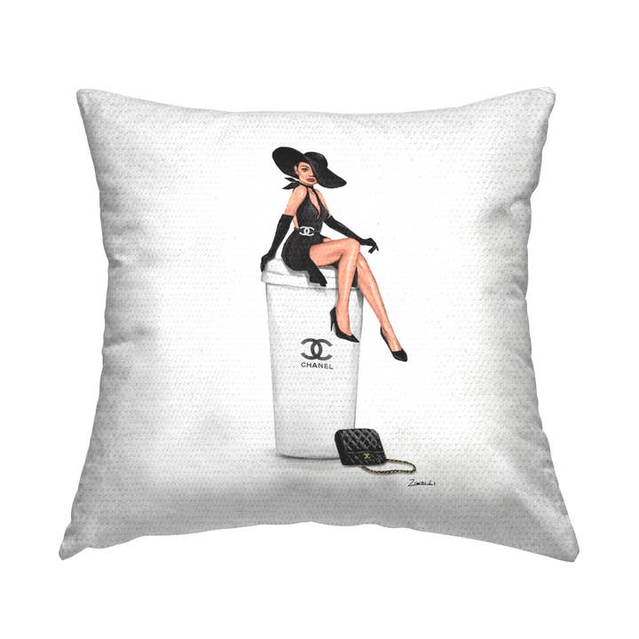 Stupell Industries - Wholesale Throw/Decorative Pillow - Fashion Brand Woman Sitting - Decorative Throw Pillow1