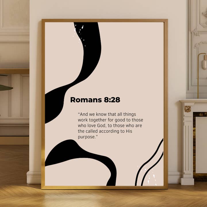 Römer 8:28 Schriftkunst Druck für den Großhandel von Evertrue Prints