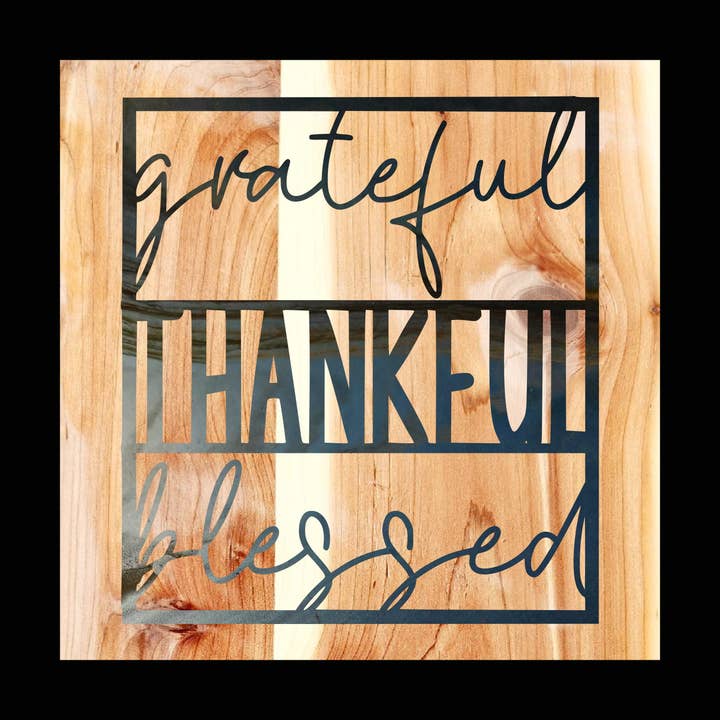 Agradecido Grato Bençoado Sinal Metal de Ação de Graças por atacado de Designed With Sparks