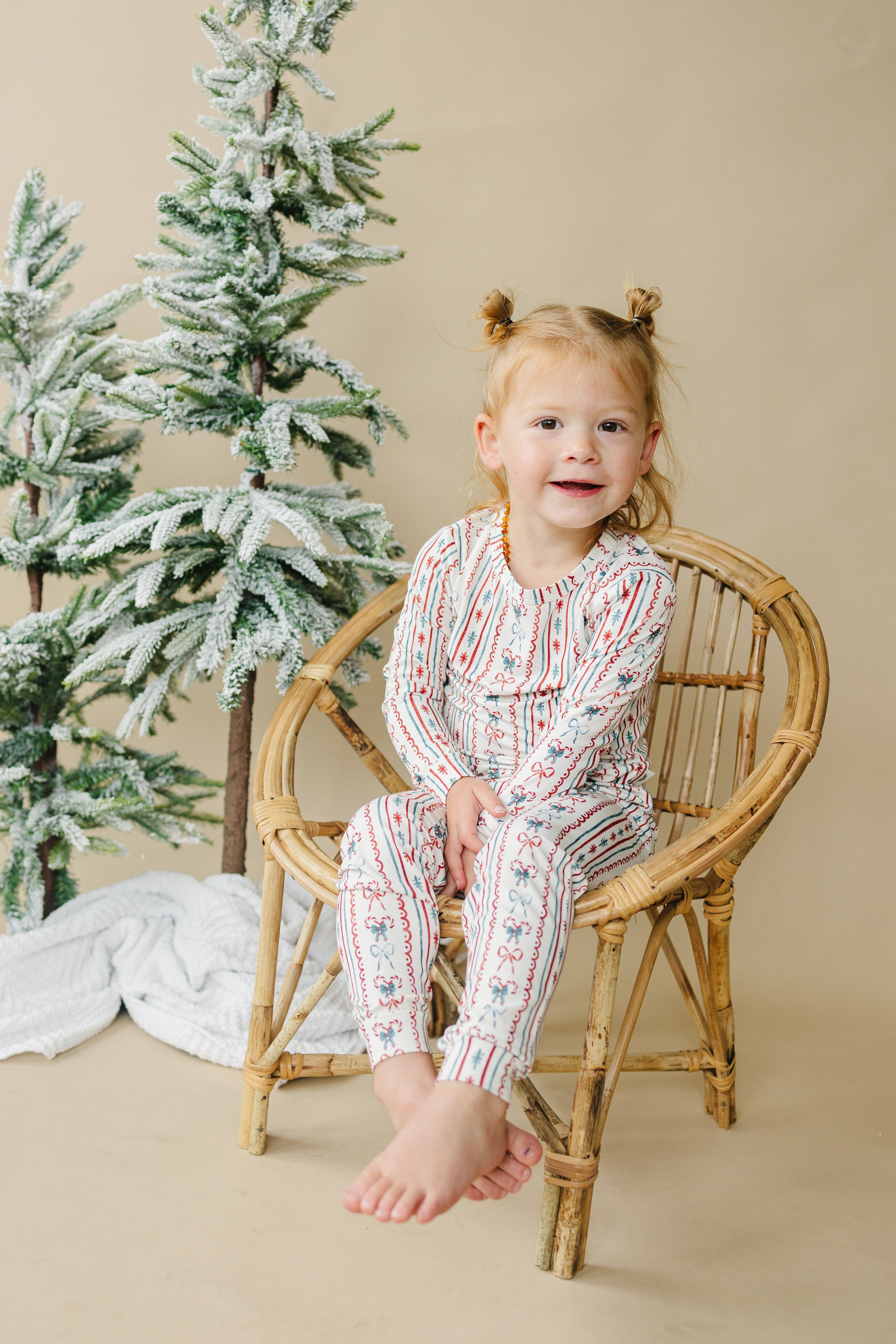 Little Joy Co. - Wholesale Sleepwear Set - Kids - Candy Cane Lane Bamboo Christmas Pajamas - 2pc Set4