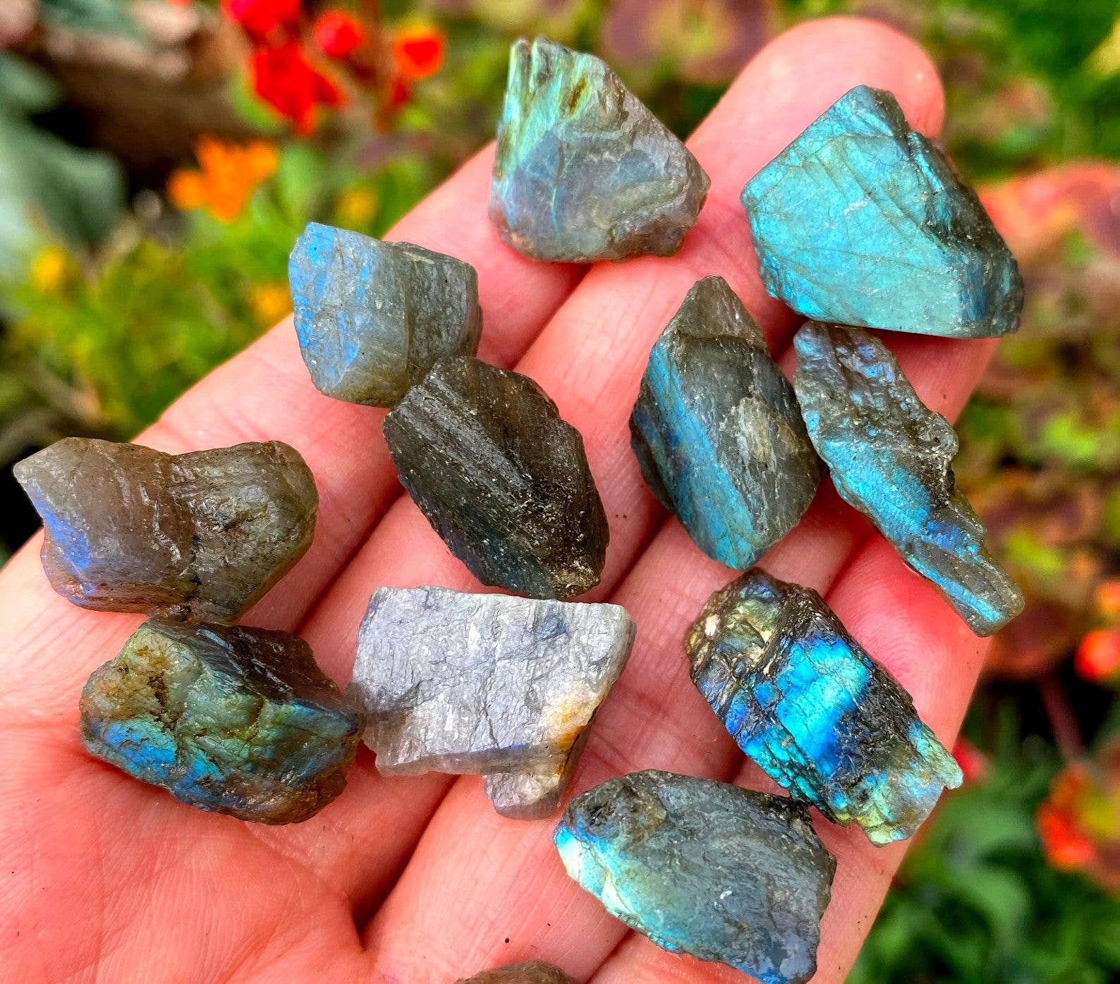 Elf Kendal Hippies - Venta al por mayor Piedras/cristales espirituales - Labradorita en bruto 10-20mm gema natural de labradorita brillante1