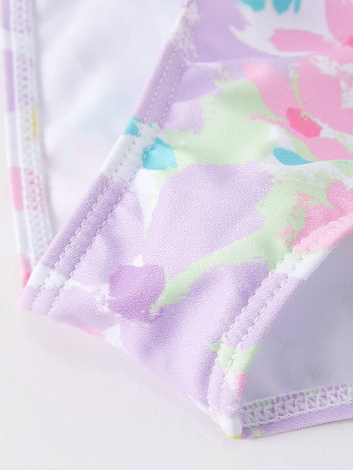 Rylee Faith Designs - Wholesale Two Piece Swimsuit - Kids - "Purple Flowers" Girls' Boutique Swimsuit