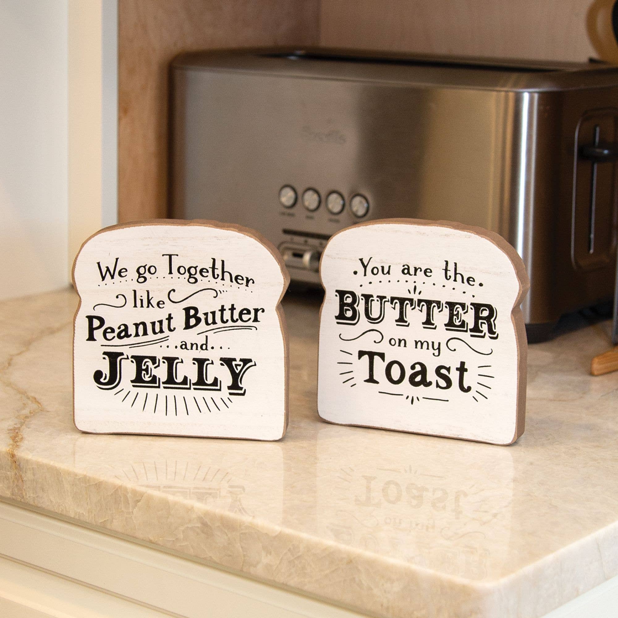Col House Designs - Vente Pancarte - Butter On My Toast Block Sitter, assortiment de 21