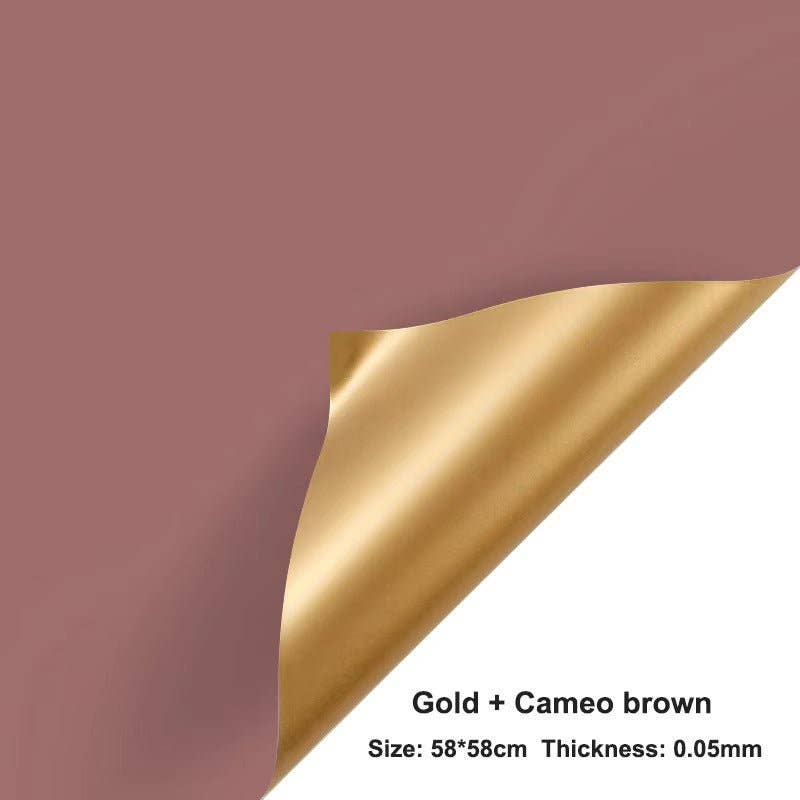 Elegant Design Supply – Engroshandel Indpakningspapir – Dobbeltsidet guld vandtæt blomsterindpakningspapir (20 ark/taske)8