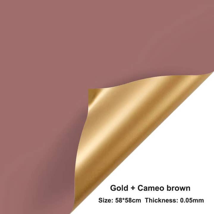 Elegant Design Supply – Engroshandel Indpakningspapir – Dobbeltsidet guld vandtæt blomsterindpakningspapir (20 ark/taske)8