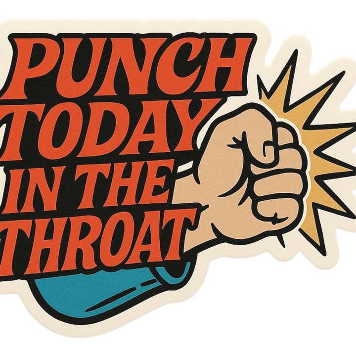 Slå Dagen I Halsen - Mat Vinylklistermærke for engroshandel hos Thanks You're Welcome