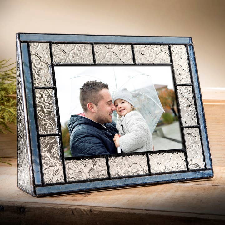 J Devlin Glass Art & Bert Anderson Collection - Wholesale Picture Frame - Vintage Glass Picture Frame - Pale Blue 5x7 4x6 By J Devlin