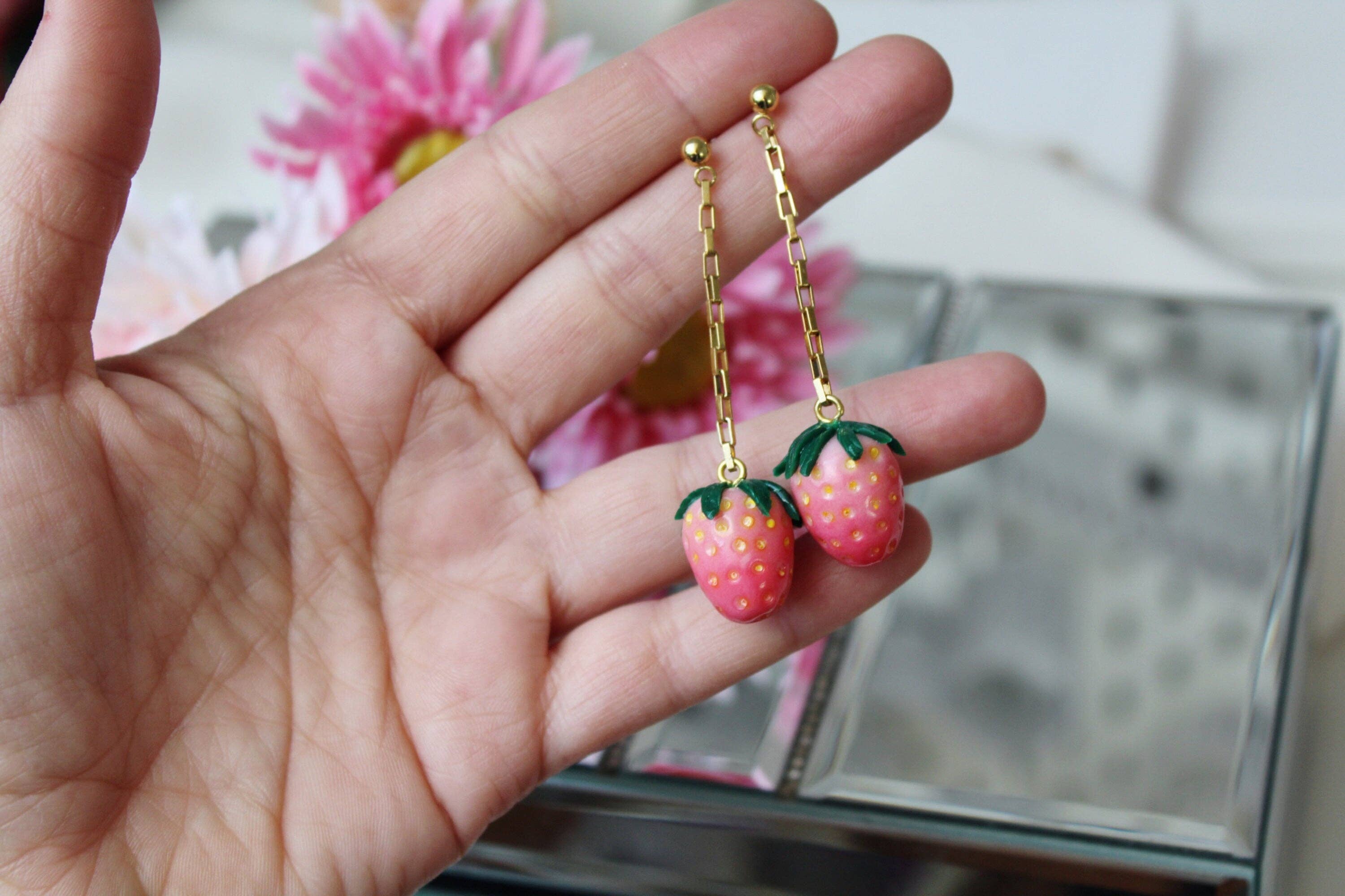 Studio Niani - Wholesale Dangle Earrings - Strawberry Earrings, Dangle Earrings, Valentine's Day Gift0