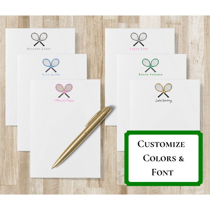 Blocco Note Personalizzato a Forma di Racchetta da Tennis | Cartoleria / Cancelleria a Forma di Racchetta da Tennis | Regalo da Tennis per Uomo e Donna | Squadra di Tennis Ten per la vendita all'ingrosso da parte di The Winsome Life Stationery