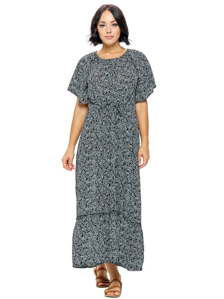 Robe Longue Fleurie à Volants en Solde (Prix Régulier 22 $) pour la vente par Yak & Yeti