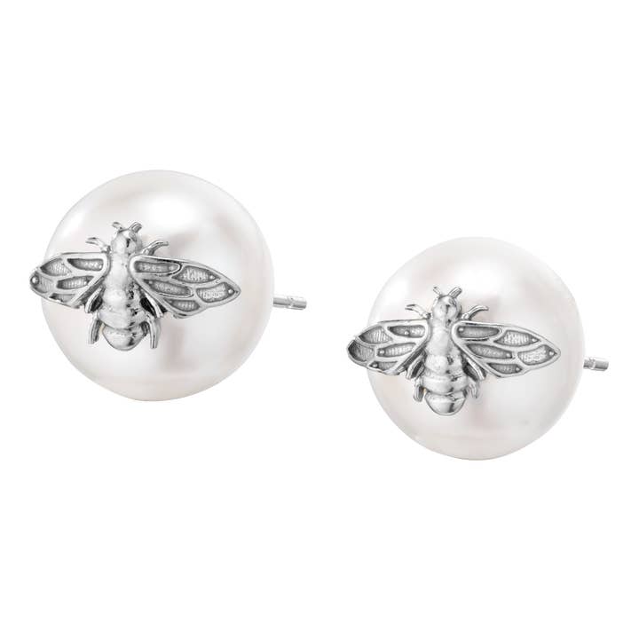 Bee Pearl oorknopjes voor wholesale door Florin Arte Jewelry