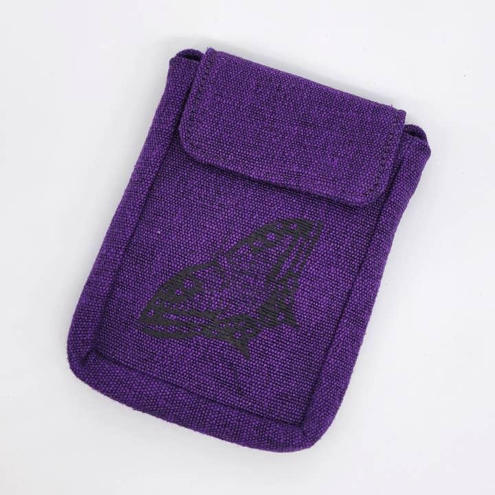 Purple Cotton Passport Purse with Subtle Butterfly Print for wholesale by Eclectic Woodchuck