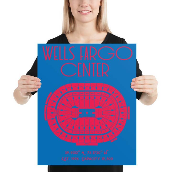 Stadium Prints by BTB - Wholesale Poster - Philadelphia 76ers Wells Fargo Center Stadium Poster Print