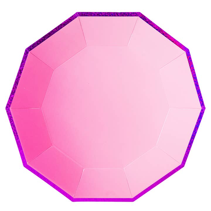 Fiesta Everyday Large Foil Paper Plate - Pink for wholesale by Casa Fiesta