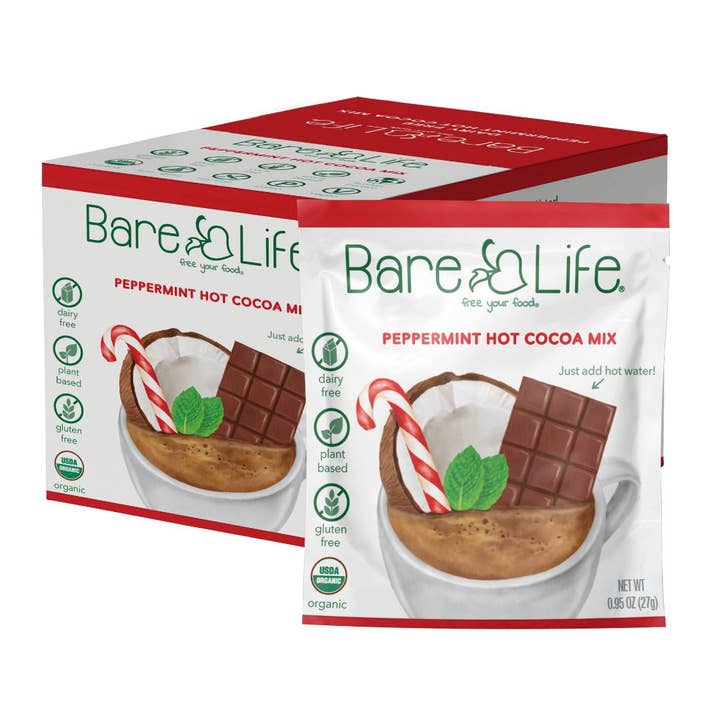 Bare Life - Wholesale Hot Cocoa Mix/Kit - Dairy Free & Vegan Peppermint Hot Cocoa Mix 0.95 Oz (20 Ct.)1