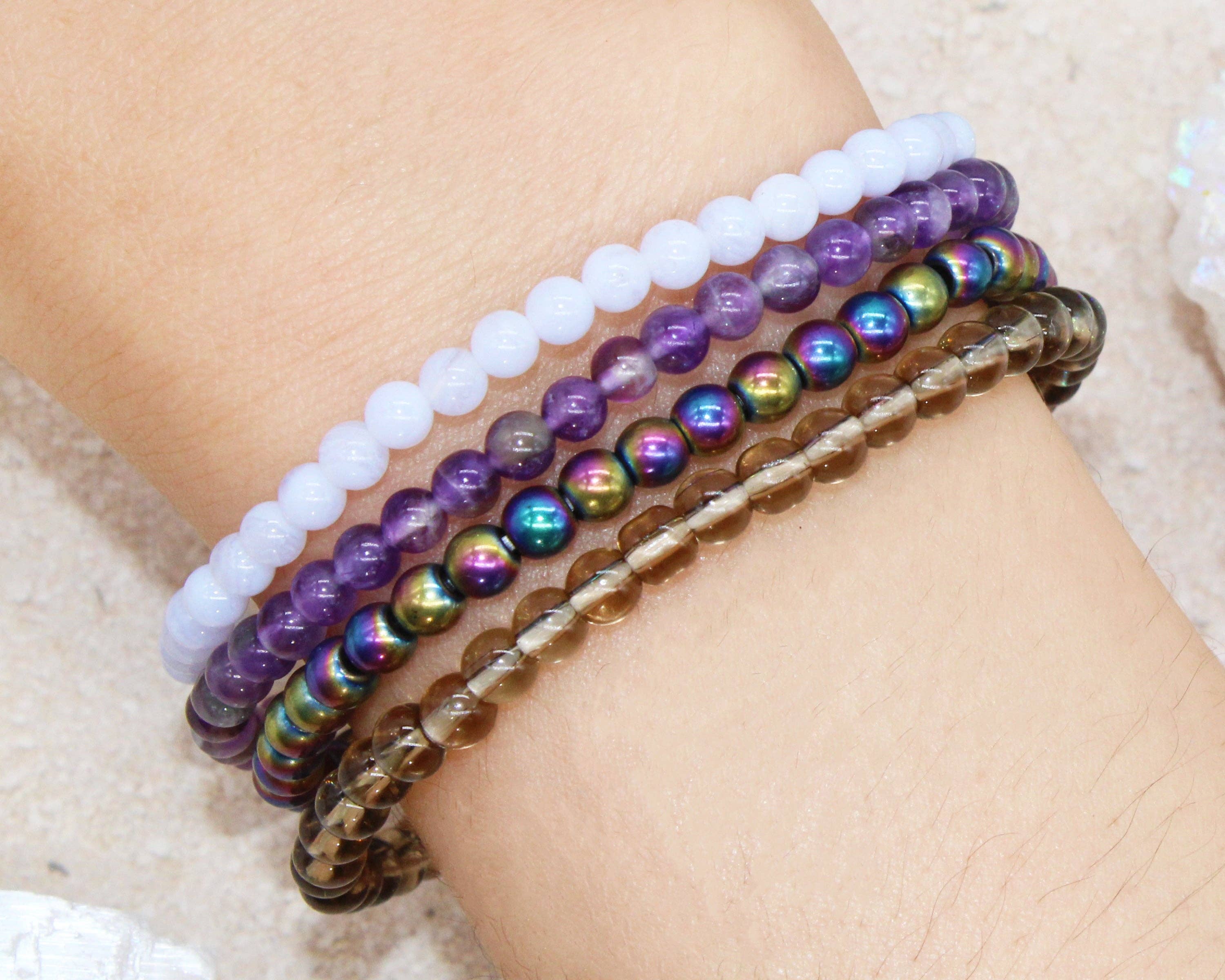 Soul Charms - Wholesale Jewelry Set - Anti-Anxiety Stress Reliever Stackable Crystal Bracelet Set6