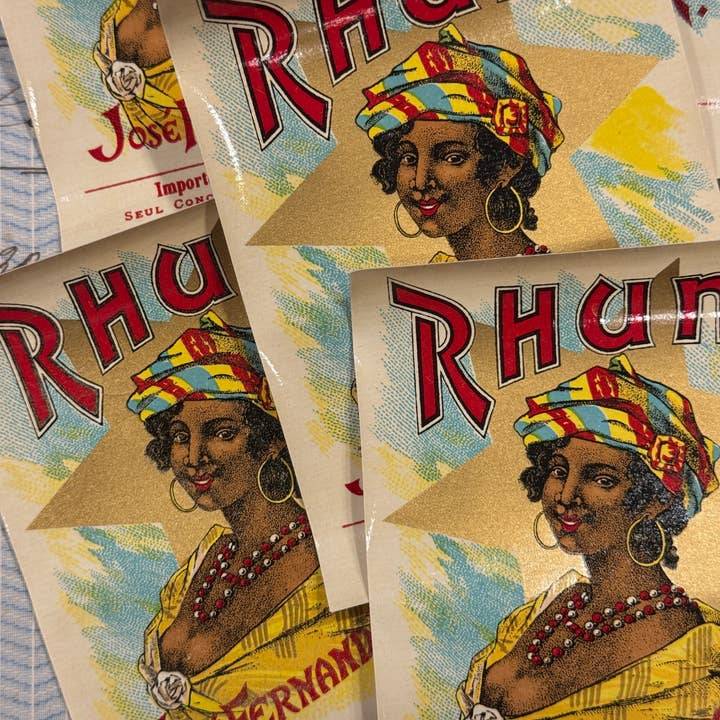 Monahan Papers – wholesale Craft supplies – RARE Antique French RHUM Labels - Set/51