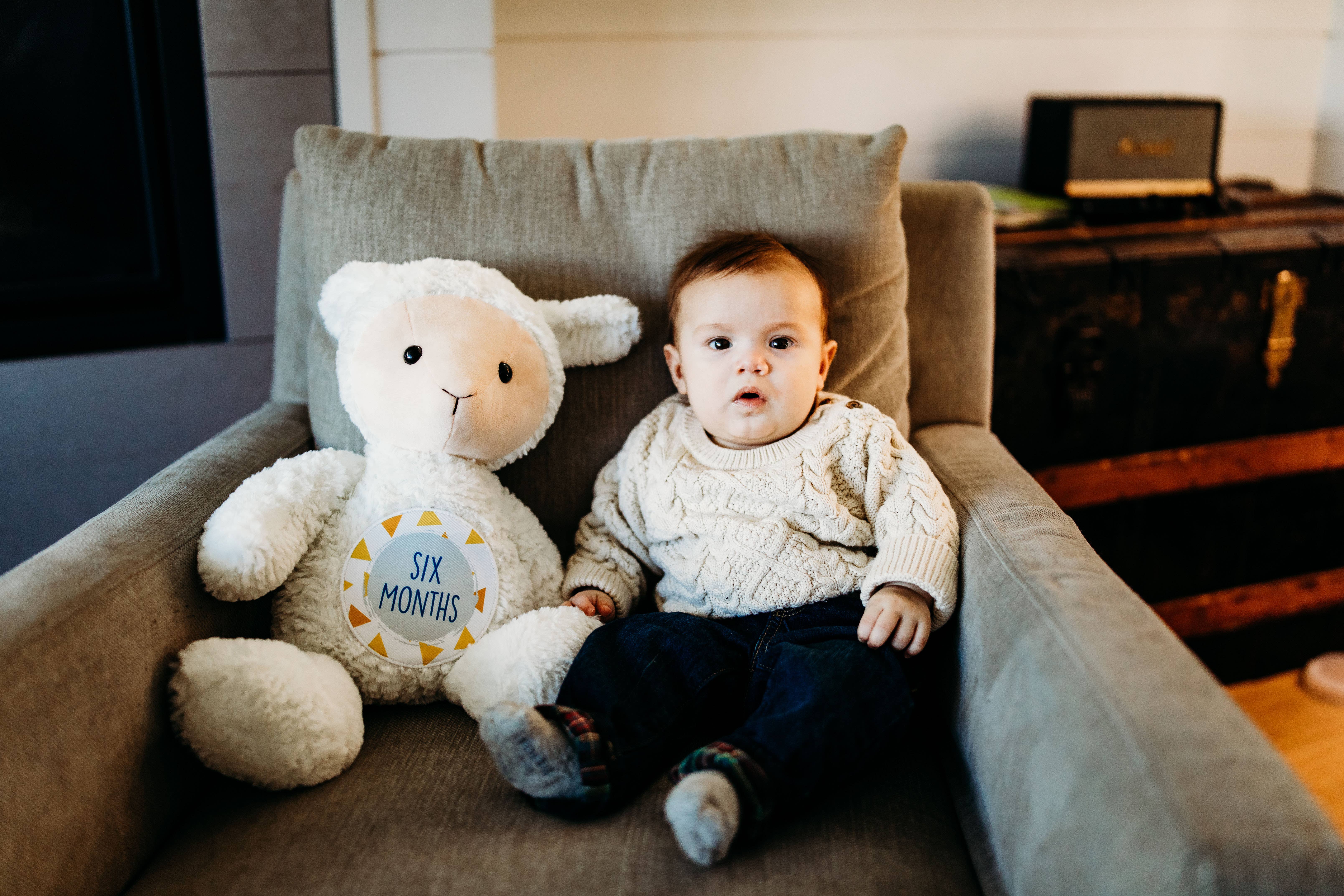 Grow With Me Baby Co - Wholesale Stuffed/Plush Toy - Kids & Baby - Monthly Milestone Discs, Lamb Stuffed Animal5