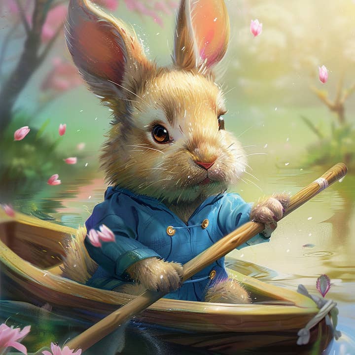 Romantic Rowing Bunny for wholesale by Paint with Number