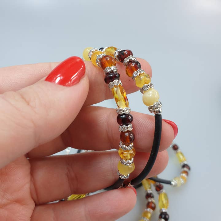 AmberLithuania - Wholesale Beaded/Pearl Necklace - CHUNKY Baltic amber + gemstone bracelets charms chain new