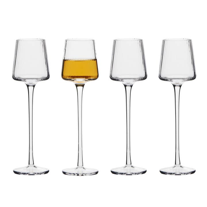 Empire Clear Glass Cordials, Set of 4 – Handcrafted Liqueur Glasses for wholesale by Anton Studio Designs