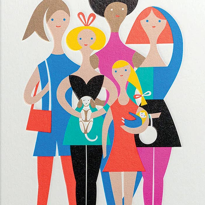 GIRLS FRIENDSHIP BLANK GREETING CARD 4.25 x 6.0625" for wholesale by Calypso Cards LLC