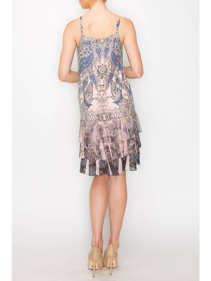 Origami Apparel ~ Lace and Crochet inspired - Wholesale Dress - Women's - OLS-4672 PINK/PAS BLUE
