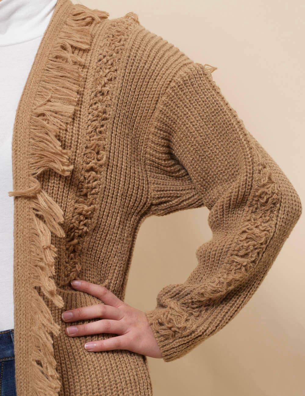 Sweetkama – wholesale Cardigan – Women’s – Ladies Solid Color Tassels Open Front Cardigan SKT4108810