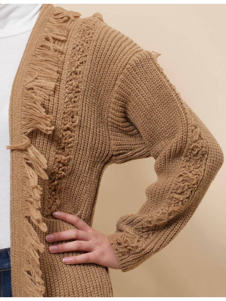 Sweetkama – wholesale Cardigan – Women’s – Ladies Solid Color Tassels Open Front Cardigan SKT4108810