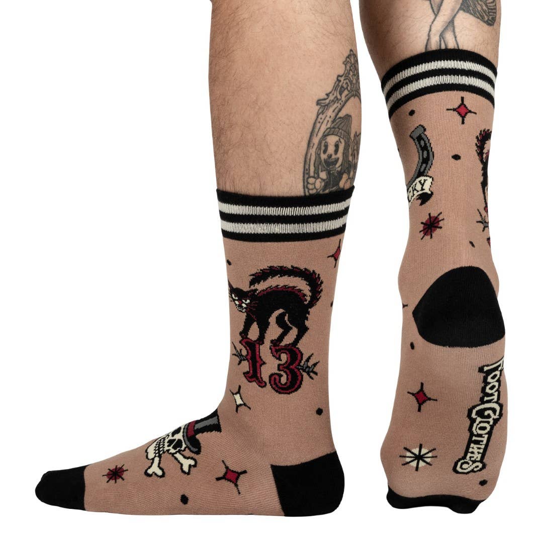 FootClothes LLC – wholesale Socks – Unisex – Superstitious Ink Crew Socks5