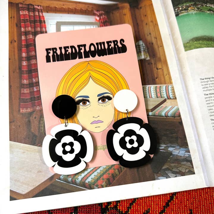 friedflowers - Wholesale Dangle earrings - I’m living in the 70s groovy retro earrings