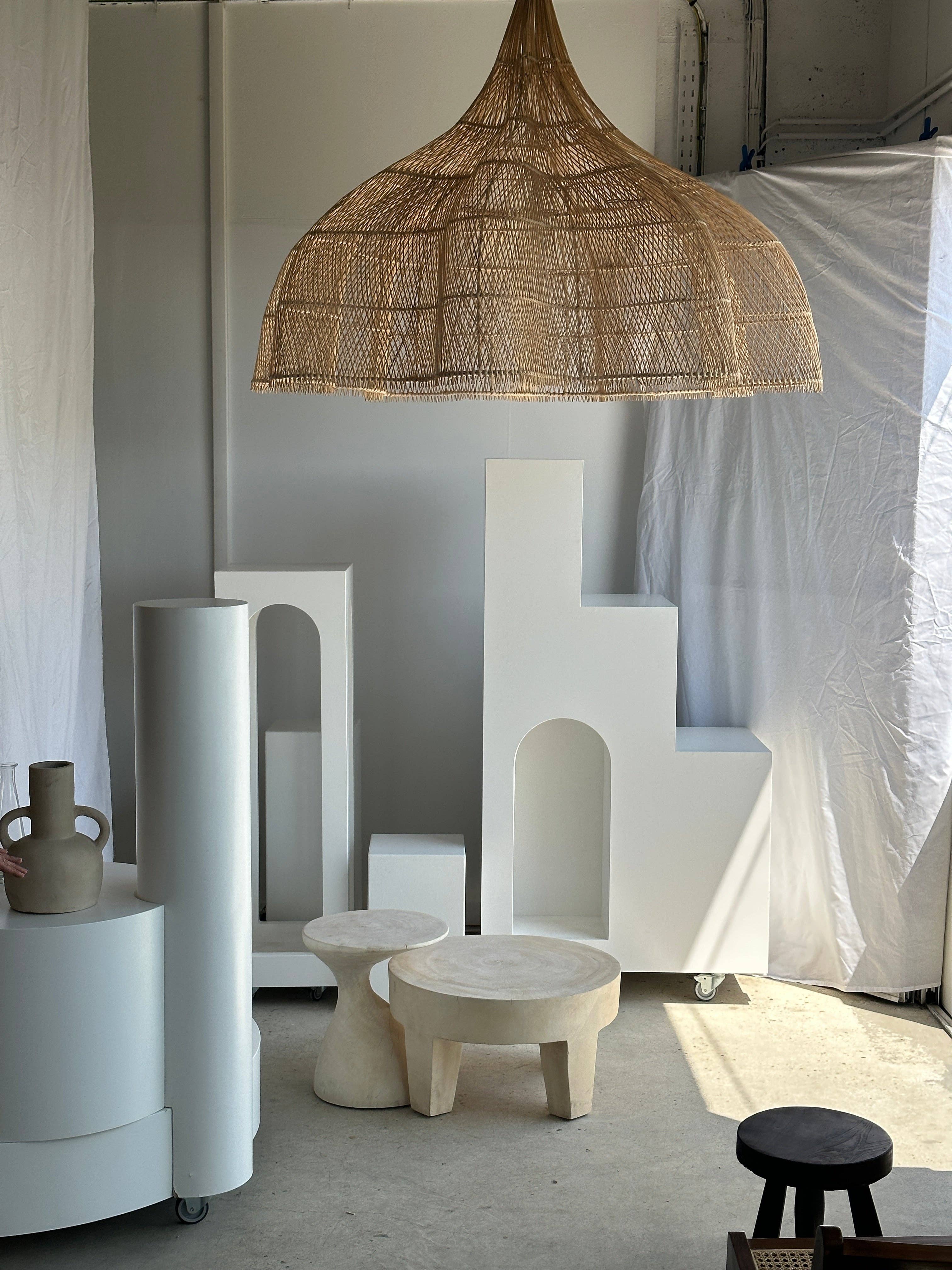 Office Objets - Wholesale Chandelier/Hanging Light - Immense rattan suspension in the shape of a flower, tulip, corolla H:1m; D:1m5014