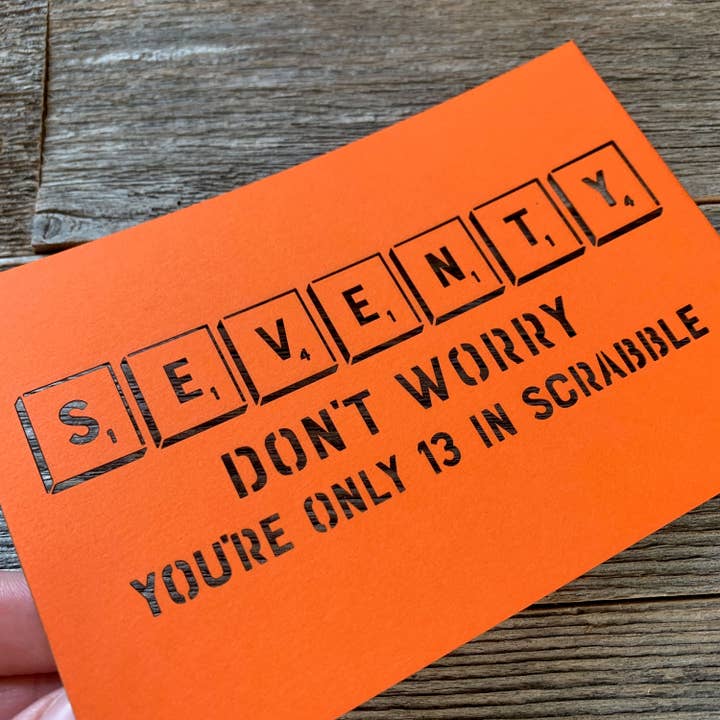 Louise Lauret - Wholesale Birthday Card - 70th Birthday Scrabble Themed Greeting Card4