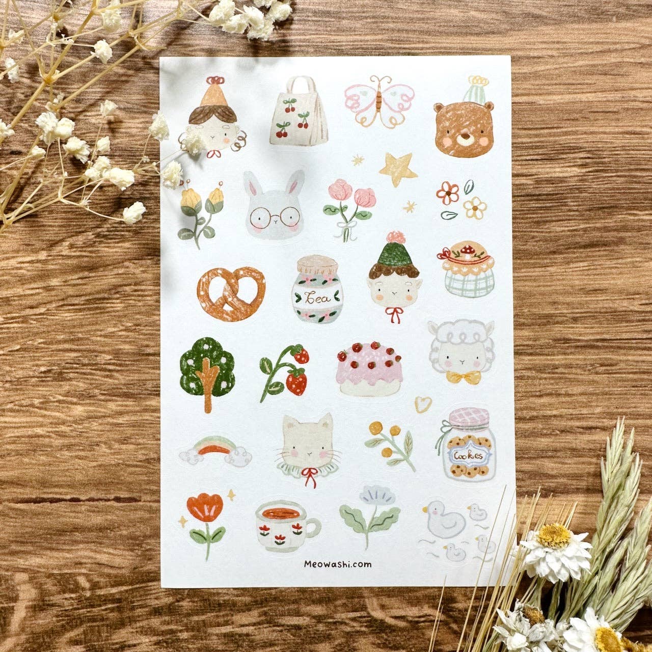Meowashi Studio - Wholesale Sticker - Cute Doodles Washi Sticker Sheet1