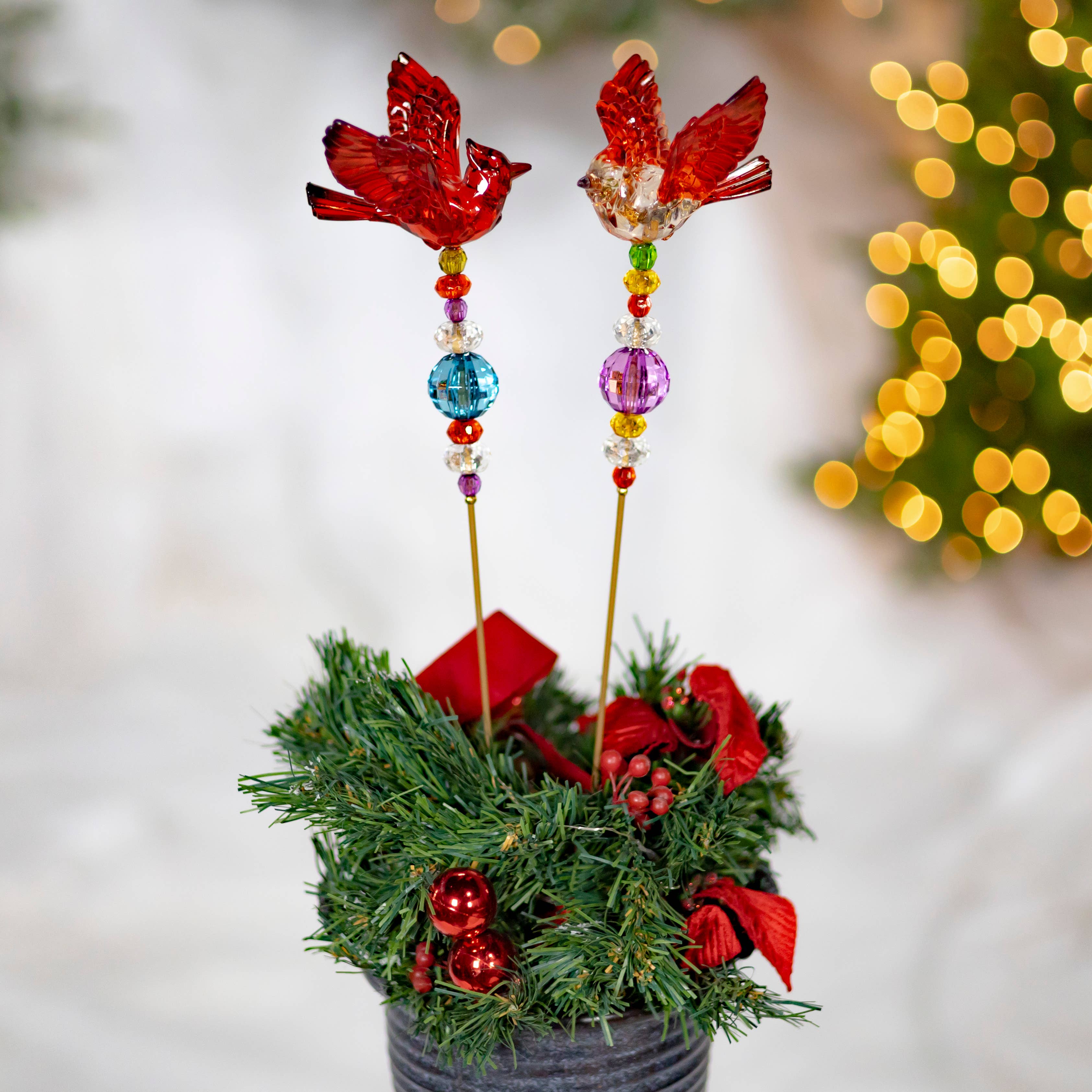 Zaer Ltd. International - Wholesale Garden/Lawn Stake - Five Tone Acrylic Pot Stakes- 4 Style Options- 6PC/Sets24